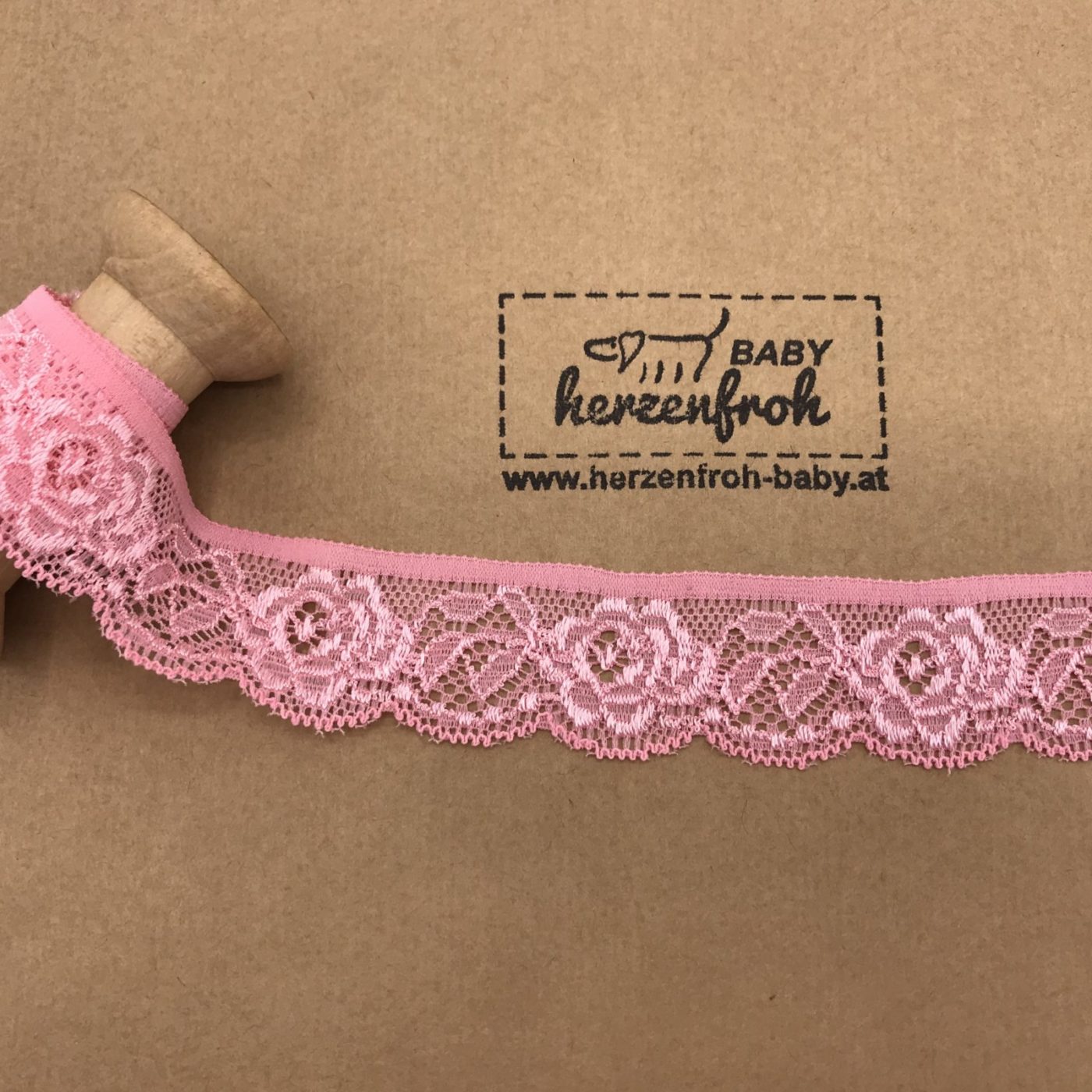 5 METER Spitze Rosa elastisch 4,5cm breit Borte