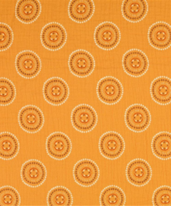 musselin mandala kreise senf