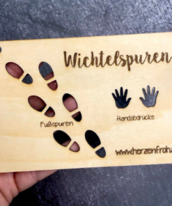 Alternative view of Schablone für Fußspuren und Handabdrücke eines Wichtels