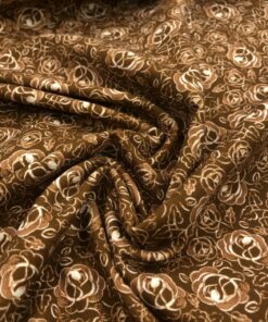 Baumwolljersey Blumen in toffeebraun 3