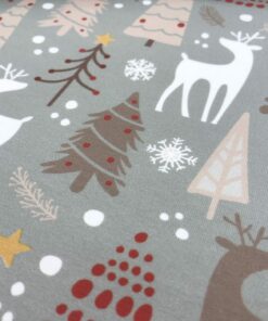 French Terry Winterhirsch auf silbergrün 4