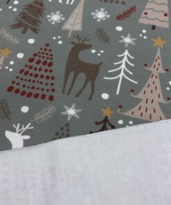 French Terry Winterhirsch auf silbergrün 5