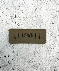 Kunstlederlabel, Herzschlag, Love