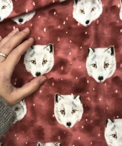 Baumwolljersey Schneewolf auf beere 4