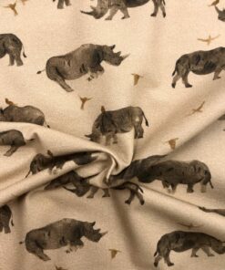 Baumwolljersey Nashorn in graubraun