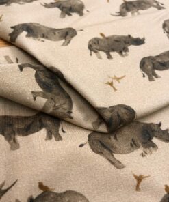 Baumwolljersey Nashorn in graubraun 2