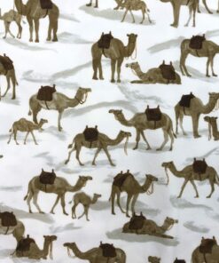 Baumwolljersey Kamele auf weiß