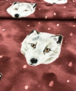 Baumwolljersey Schneewolf auf beere 2