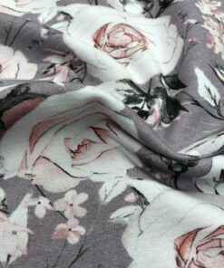 Baumwolljersey Rosen auf lilagrau 3