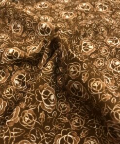 Baumwolljersey Blumen in toffeebraun 2