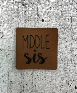 Label aus Kunstleder, middle sis