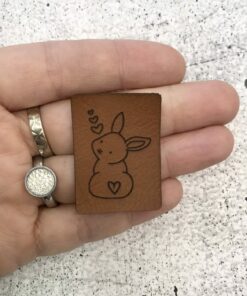 Label aus Kunstleder süßer Hase