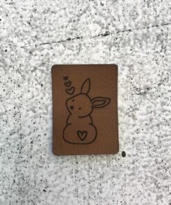 Label aus Kunstleder süßer Hase 1