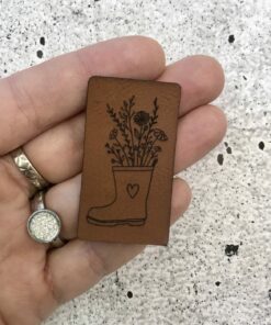 Label aus Kunstleder Blumenstiefel 1