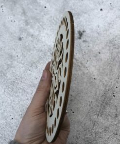 Holzrohling für Häkelarbeiten - Korbboden Blumenornament Ø 15 cm 2