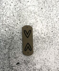 Label aus Kunstleder ♡ mini - doppelt Herz - mit Loch