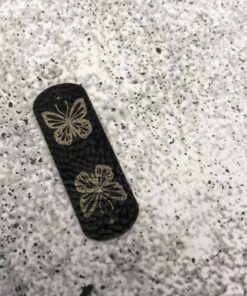 Label aus Kunstleder mini - doppelt Schmetterling - mit Loch 5