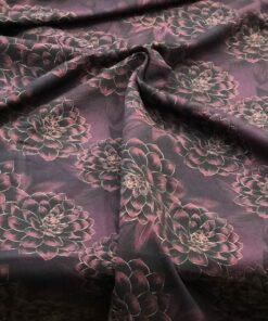 French Terry Pfingstrosen in Lilatönen 2