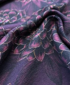 French Terry Pfingstrosen in Lilatönen 3