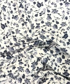 Baumwolljersey, blaue Blumen