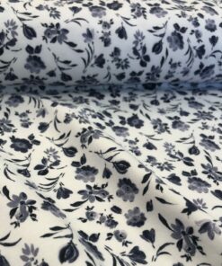 Baumwolljersey, blaue Blumen 2