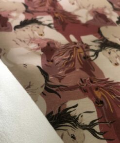 French Terry Wildpferde in Rosatönen 3