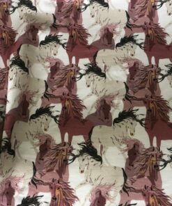 French Terry Wildpferde in Rosatönen 4