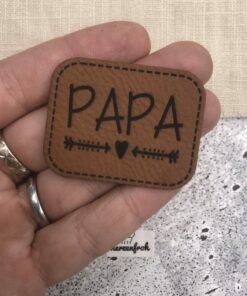 Label aus Kunstleder Papa