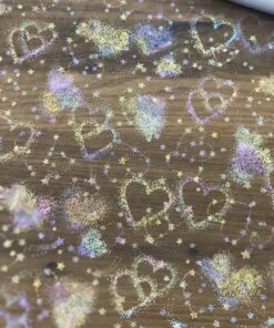 super weicher Tüll in weiß mit schillernden Herzen 1