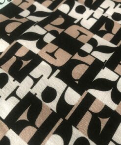 French Terry Buchstaben in schwarz auf altrosa Farbtönen 4