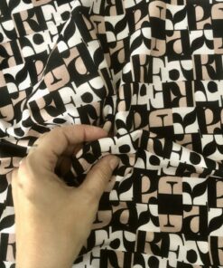 French Terry Buchstaben in schwarz auf altrosa Farbtönen 6