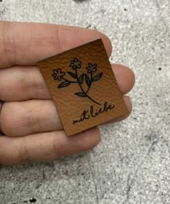 Label aus Kunstleder  mit Liebe