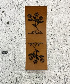 Label zum Einnähen aus Kunstleder ♡ mit Liebe