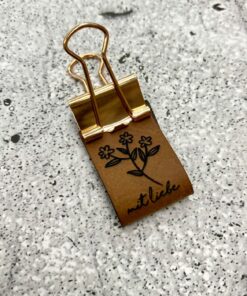 Label zum Einnähen aus Kunstleder  mit Liebe 1