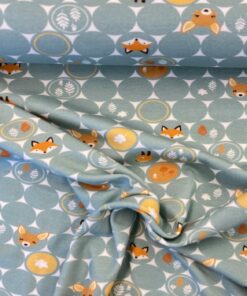 Baumwolljersey  kleine Waldfreunde auf mint 3