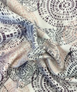 Baumwolljersey Kreise in rosa und grau auf weiß 2