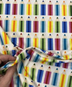 Baumwolljersey Buntstifte in kräftigen Farben 3