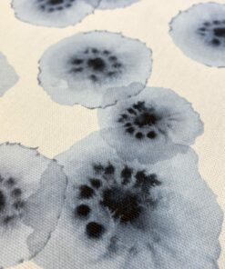 Baumwolldruck Dekostoff - Canvas  blaue Mohnblumen in Aquarell 1