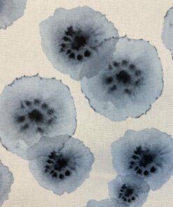 Baumwolldruck Dekostoff - Canvas  blaue Mohnblumen in Aquarell 2