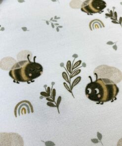Baumwolljersey  Bienen und Regenbögen 2