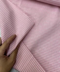 Baumwoll Webware in Vichykaro rosa /weiß