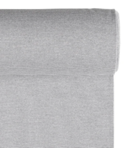 Basic Ringelbündchen  in grau/milch gestreift