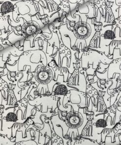 Safari, schwarz weiß, Jersey, Herzenfroh