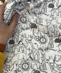 Safari, schwarz weiß, Jersey, Herzenfroh