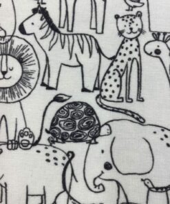 Safari, schwarz weiß, Jersey, Herzenfroh