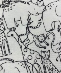 Safari, schwarz weiß, Jersey, Herzenfroh