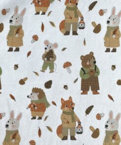 Baumwolljersey Waldtiere, Fräulein von Julie, Herzenfroh