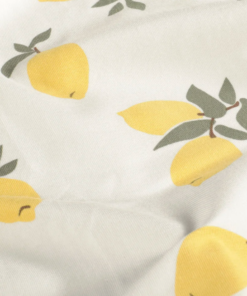 Baumwolljersey ♡ Zitronenzweige auf weiß
