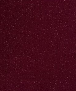 Musselin in Bordeaux mit goldenen Punkten – Foliendruck auf Double Gauze, Oeko-Tex zertifiziert