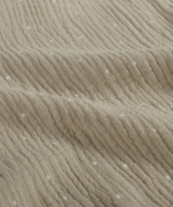 Musselin ♡ Beige mit weißen Tupfen – Oeko-Tex zertifiziert – Weich & luftig